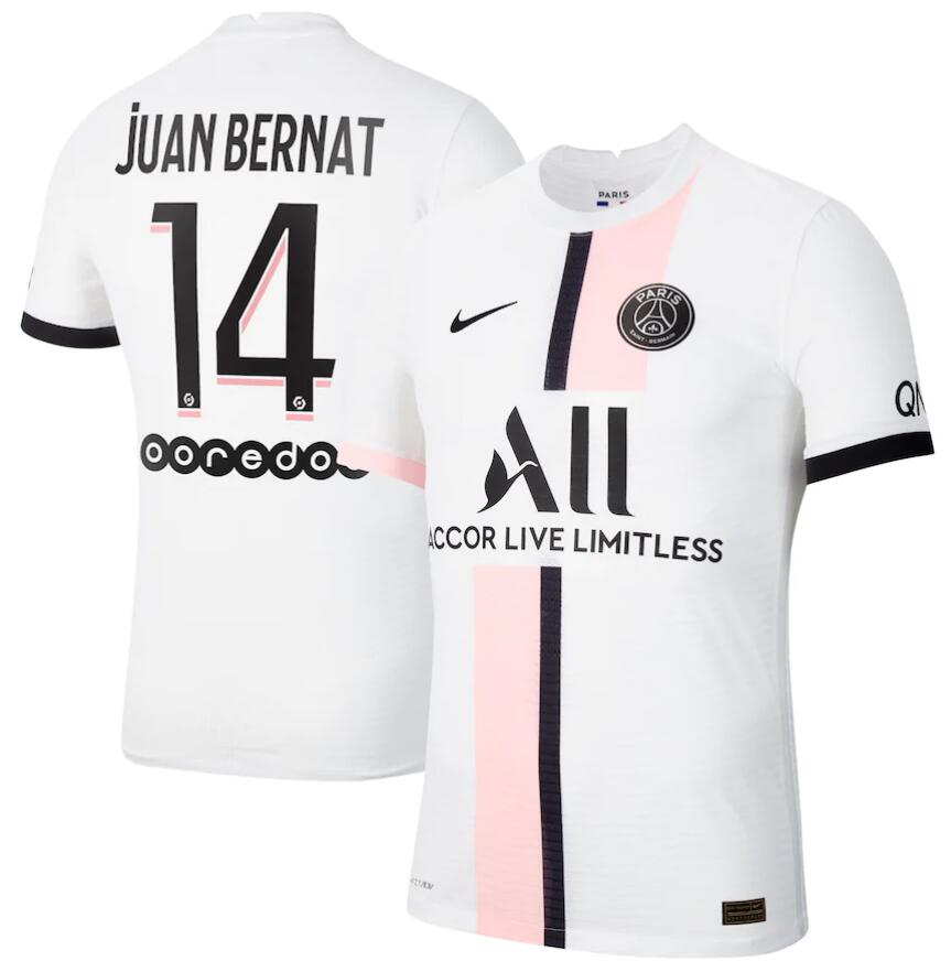 2021/22 Maillot PSG Extérieur Away Kit Soccer Jersey with Juan Bernat 14 printing